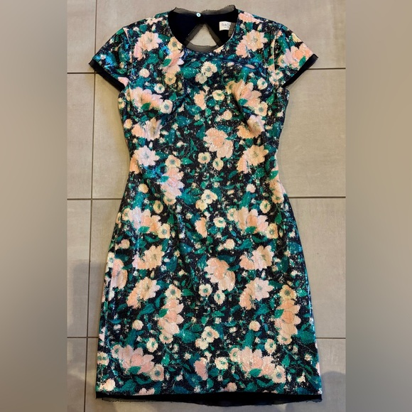 Rachel Zoe Sonia Floral Sequin Open Back Mini Dress Size 2 - Picture 10 of 13